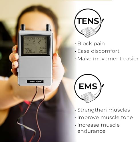 TENS 7000 Pro Rechargeable Tens Unit Muscle Stimulator, 4 Channels, Back Pain Relief, 8 Electrodes/Unit Pads, EMS and TENS Machine, Muscle Recovery & Growth, Stim Machine, Electrotherapy - Image 4