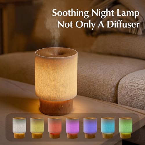 ARVIDSSON Essential Oil Diffuser with Fabric Cover, 100ml Aromatherapy Diffuser for Home, Ultrasonic Diffuser with Night Lamp and Auto Shut-Off, Scent Oil Diffusers for Bedroom - Image 6