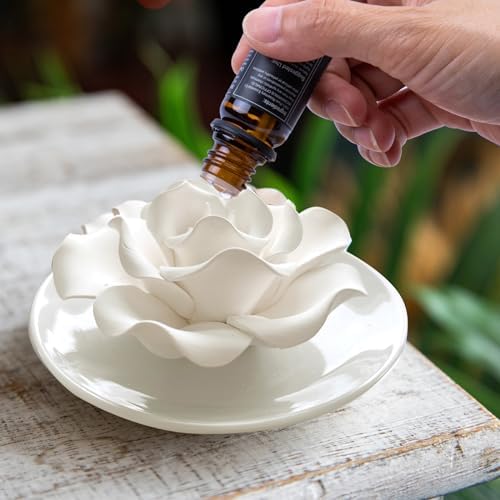 Passive Diffuser for Essential Oil-Ceramic Diffuser Non Electric Oil Diffusers for Small Mini Room, Desk Decorative, Bathroom (Impatiens) - Image 6