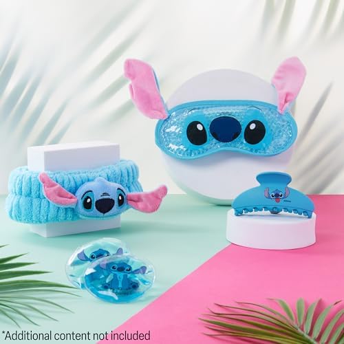 Disney Stitch Beauty Accessories Set with Cooling Eye Mask Gel Eye Pads Fluffy Skincare Headband Hair Claw Clip Relaxing Beauty Gifts for Women (Blue) - Image 3