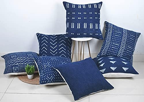 Trade Star Indigo Square Cushion Cover Handmade Sofa Pillowcase Hand Block Farmhouse Accent Cushion Cover Luxury Sofa Throw Pillow Cover for Living Decor (Indigo (Blossom), 18 X 18 Inch) - Image 6