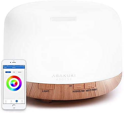 ASAKUKI Smart Wi-Fi Essential Oil Diffuser, 500ml App Control Humidifier by ASAKUKI