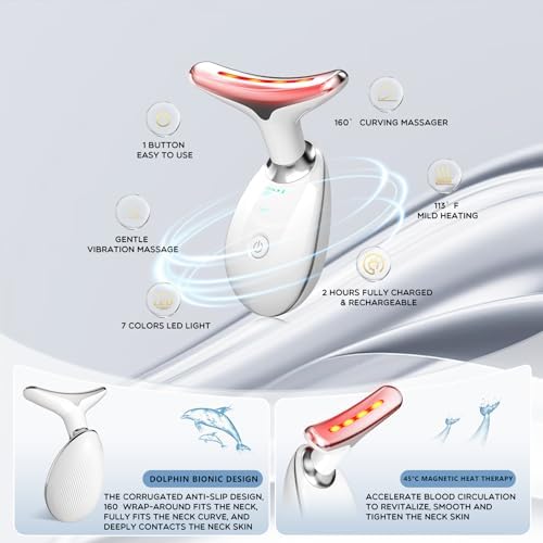 7 in 1 Face Massager Tool, Red Light Therapy for Face and Neck, Red Light Therapy Wand, Face Neck Lift Sculpting Tool for Skin Care, Gifts for Women & Men - Image 5