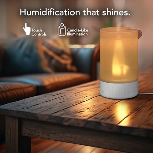 Vornado Votiv 7 Whole Room Ultrasonic Humidifier with Ambient Lighting, 2 Gallon Output, Carry Handle, Simple Refill, Touch Controls, 2 Mist Settings, Humidifier for Bedroom, Translucent White - Image 3