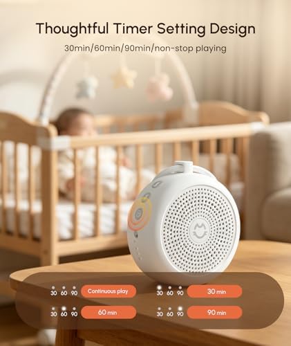 Sleep Sound Machine, Portable White Noise Machine with 29 Sounds, Lullaby, Adjustable 32 Volumes, Sleep Timer for Sleeping - Image 5