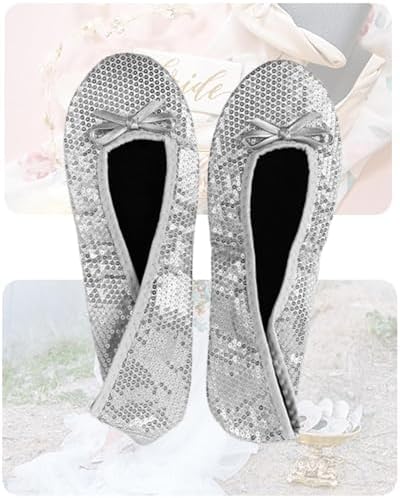 Stylish Foldable Ballet Flats for Women Portable Roll Up Travel Shoes for Wedding Bridesmaid Includes Carrying Pouch - Image 5