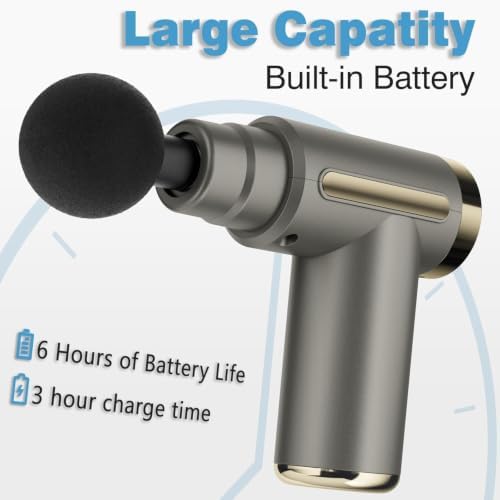 Jancane Mini Massage Gun with Case, Deep Tissue Muscle Massager with 6 Speeds & 4 Heads, Super Quiet Handheld Percussion Massager for Pain Relief, Athletes, Office Workers & Parents, Portable Gift - Image 3