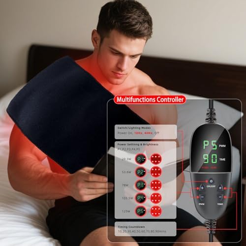 bonodave Red Infrared Light Therapy Mat for Body, 31.75" x 11.5" Red Light Pad Upgraded 3 Chips in 1 Beads 360pcs LEDs 660nm 850nm RLT Device for Body Back Shoulder Knee Joint Pain Relief, Ideal Gift - Image 5