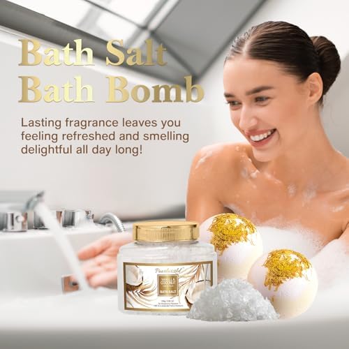 Birthday Gifts Basket for Women, 15pcs Vanilla Coconut Bath Set with Shower Gel, Bubble Bath, Diffuser Oil, Scented Candle, Skin Care Kit Birthday Gift for Women - Image 5