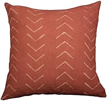Trade Star Decorative Couch Throw Pillow Case Modern Handmade Bed Decor Cushioncase Authentic Square Pillowsham Indian Sofa Cushion Cover for Living Room Decor (Rust (Phoenix), 18 X 18 Inch) by TradeStar