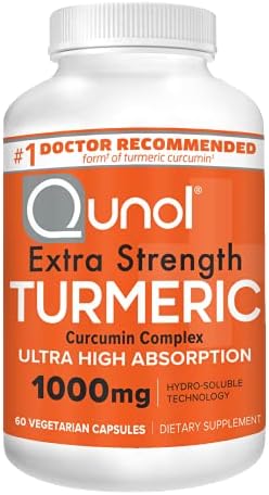 Qunol Turmeric Curcumin 1000mg, Ultra High Absorption Supplement, 60 Count by Qunol