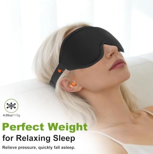 3D Contoured Sleep Mask with Earplug Keeper,Earbuds Anti-Loss,100% Pressure-Free & Total Light Blocking Eye Mask with Adjustable Strap. Ideal for Sleep Earplug User, Airplane Travel, Meditation,Grey - Image 5