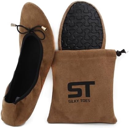 Velvet Foldable Flats for Women, Portable Ballet Shoes for Travel & Events by SilkyToes
