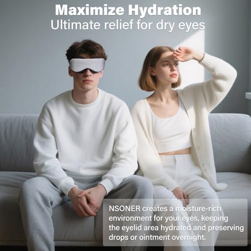Sleep Mask for Dry Eyes, 100% Blackout Hydrating Sleeping Mask Grayish - Image 3