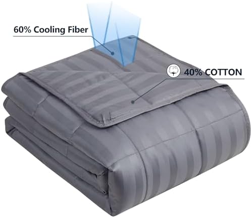 Weighted Blanket Queen Size (60"x80" 12lbs),Ultra Soft and Cozy Cooling Weighted Blanket Queen Size for Adult,Heavy Blanket with Machine Washable Soft Blanket, Stripe Grey - Image 2