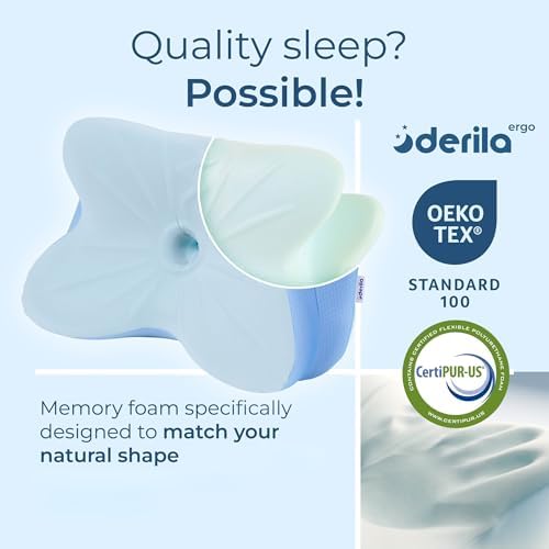 Derila Ergo Cervical Neck Pillow for Sleeping Pillow Contour Memory Foam Pillows for Back, Side Sleeper Pillows 21.25 x 14.17 x 4.72 inches - Image 6