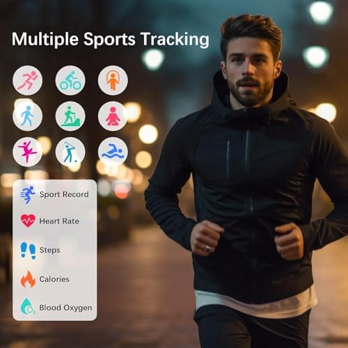 FKGZJF Smart Ring for Women Men, Fitness Ring with Heart Rate, Blood Oxygen, HRV, Stress, Sleep Tracker, Step Tracker, No Subscription Fee, lP68 Waterproof Smart Ring for iPhone & Android (Black, 8#) - Image 4
