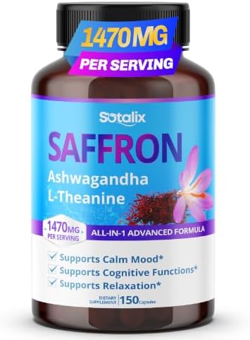 Sotalix Saffron Complex 1,470 mg with Ashwagandha & Ginseng, 150 Capsules by SOTALIX