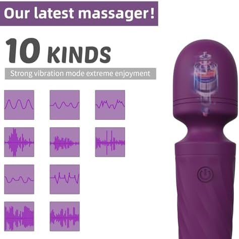 Mini Massager Wand-Waterproof,10 Vibration(Purple) - Image 2