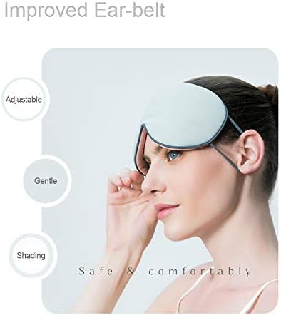 Sleep Mask, DMaos Sleep Aid Super Soft Air Eyes Pillow, Milk Silk and Warm Cloth Sides, Adjustable Slip Hold Strap to Ears - Gray + Pink - Image 5