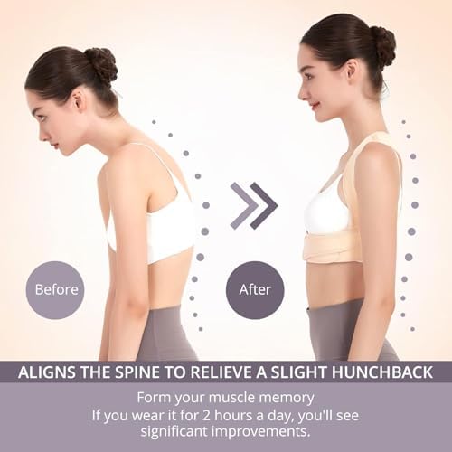 JMPOSE Posture Corrector for Back Support: Adjustable Shoulder Posture Brace for Men and Women (Beige, Large/X-Large) - Image 2