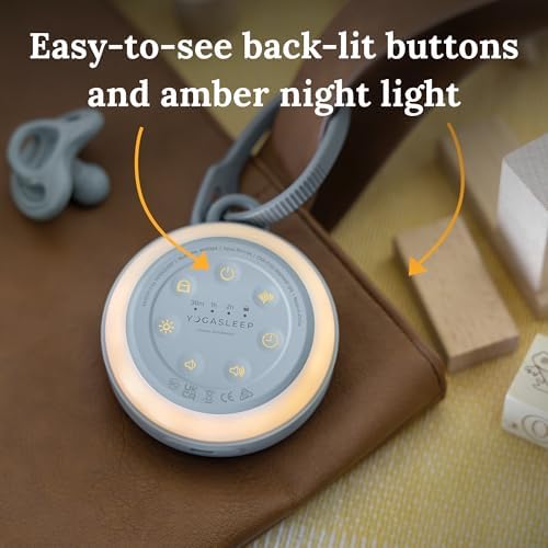 Yogasleep Hushh 2 Portable Sound Machine for Baby & Kids, New Reinforced Clip, Backlit Buttons, Night Light, 6 Soothing Natural Sounds, Easy to Use Timer, Volume Control, Toddler Lock, Noise Canceling - Image 4