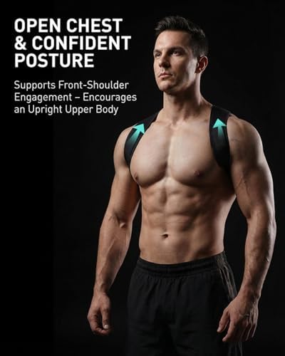 Gymgoer‘s Back Posture Corrector For Men With Reinforced Support Plate. High-Tension Posture Brace To Open Shoulders. Pro-Grade Back Straightener For Peak Gym Form - Image 6