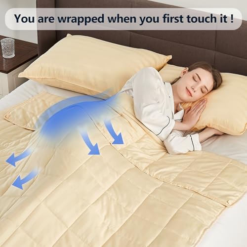Weighted Blanket Queen Size (60"x80" 17lbs),Ultra Soft and Cozy Cooling Weighted Blanket Queen Size for Adult,Heavy Blanket with Machine Washable Soft Blanket, Beige - Image 4