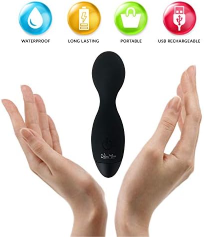 VibeMax Mini Personal Wand Massager - Compact - Lightweight - Small & Quiet - USB Rechargeable - for Muscle Tension Relief in Neck, Back, Shoulders, Legs and Feet (Black) - Image 2