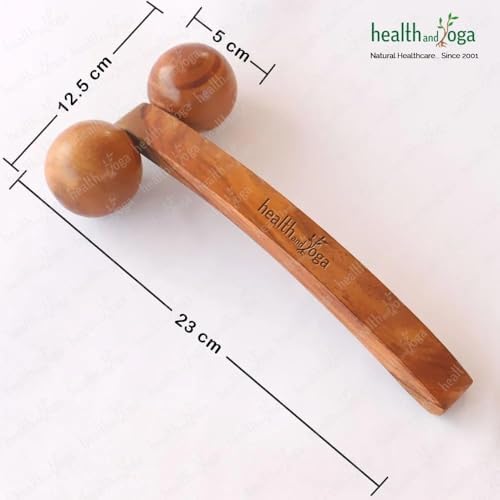 SoulGenie HealthAndYoga™ NatureSooth Wooden Massage Roller – Wood Therapy Massage Tools – Handheld Calf and Leg Massager, Back and Shoulder Massager and Full Body Massager - Image 3