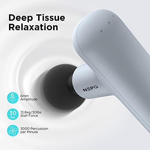 NEPQ Mini Massage Gun, SK6 Fascial Gun Portable Deep Tissue Percussion Muscle Back Head Massager for Pain Relief with 4 Massage Heads 4 Speed High-Intensity Vibration Rechargeable (Gray) - Image 6