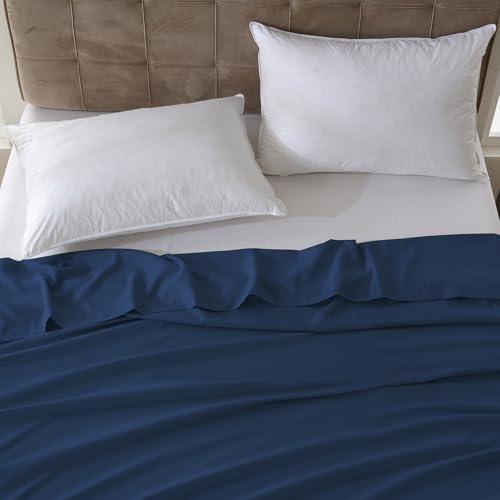 ZPECC Bulk Flat Sheets Only Twin Size 6 Pack, Easy Sort Top Bed Sheet by Color-Coded Label, Soft Durable Brushed Microfiber Fabric Hotel Airb&bs Essentials for Hosts, 66"x96", Navy - Image 7
