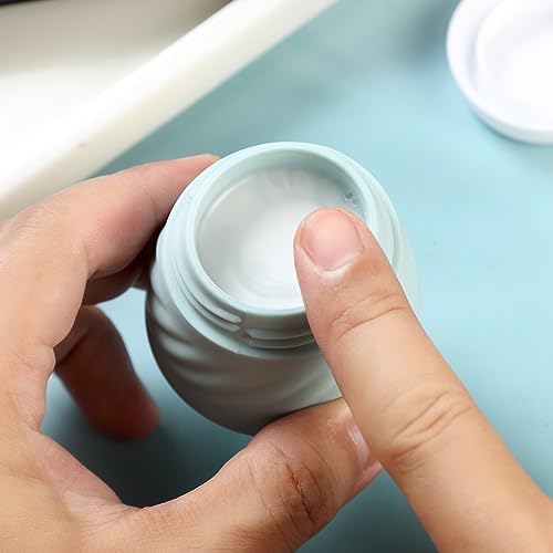 Gemice Silicone Cream Jars TSA Approved Travel Size Containers with Clear Bag, Leak-proof Travel Accessories with Lid for Cosmetic Face Body Hand Cream (4 Pack) - Image 4