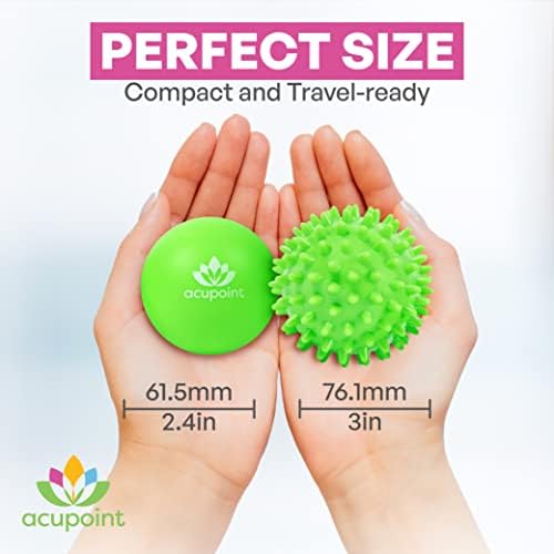 Acupoint Physical Massage Therapy Lacrosse Ball Set Ideal for Yoga Deep Tissue Massage Trigger Point Therapy and Myofascial Release Physical Therapy Back Foot Plantar Fasciitis (Spiky Ball) - Image 3
