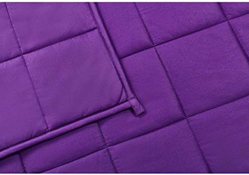 TONGDADA Kids Weighted Blanket | 40''x60'',7lbs | for Child Between 55-80 lbs | Premium Cotton Material with Glass Beads | Violet - Image 5