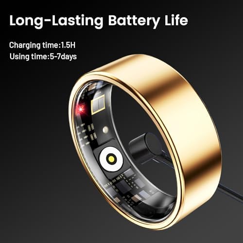 Mirlray Smart Ring for Women & Men, Smart Ring Health Tracker, Blood Oxygen & Heart Rate Monitor, Long Lasting Battery Sleep Ring, Waterproof Fitness Ring (R02C, Rose Gold, 11) - Image 6