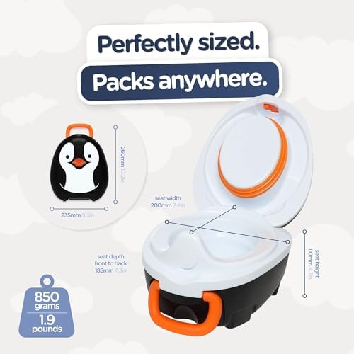 My Carry Potty - Penguin Travel Potty, Award-Winning Portable Toddler Toilet Seat for Kids to Take Everywhere - Image 3