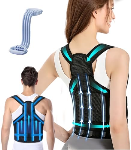 Posture Corrector for Women & Men, Back Support Brace with Adjustable Full Back Support, Breathable Mesh Design for Neck/Shoulder/Back Pain Relief, Scoliosis, Hunchback & Thoracic Spine Correction by Unknown