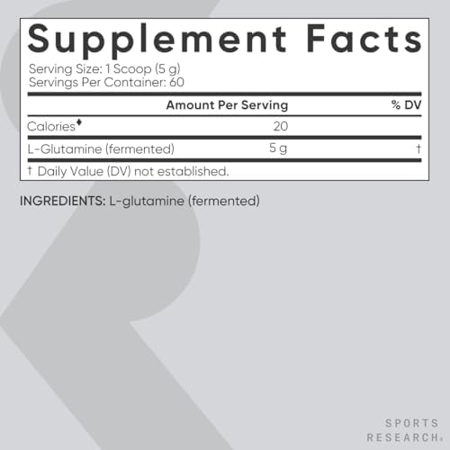 Sports Research® L-Glutamine Powder 5g, Unflavored (10.58oz) - Image 5