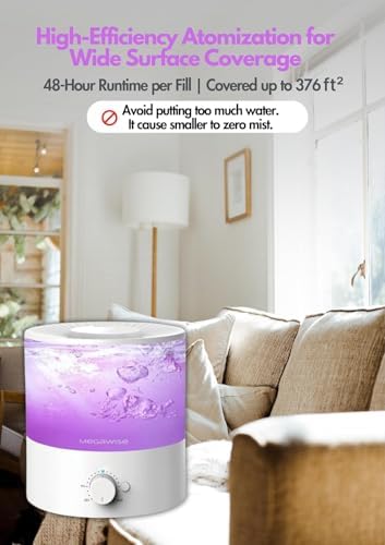 MEGAWISE 2L Ultrasonic Humidifier with 7 Color Lights & Auto Shut Off - Image 4