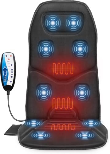 COMFIER Massage Seat Cushion with Heat - 10 Vibration Motors, Back Massager for Chair, （Vibration Massage Only, Not Shiatsu/Rolling,Massage Chair Pad for Back by COMFIER