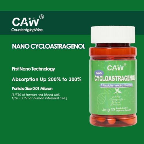 CAW Nano Cycloastragenol 5Mg | Telomere Length Anti-Aging | DNA Repair Cell Health | 30 Enteric-Coated Capsules - Image 2