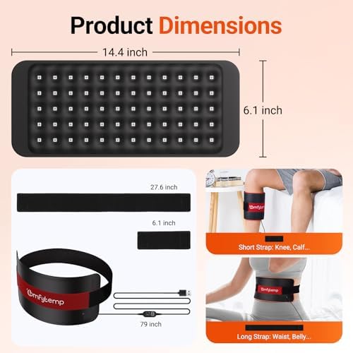 Comfytemp Red Light Pad for Body, 14.4'' x 6.1'', 660nm & Invisible 850nm - Image 6