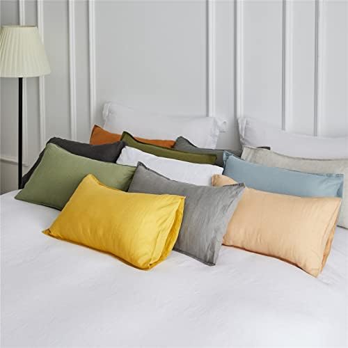 Simple&Opulence 100% Linen Lumbar Pillow Cover 12 x 20 Inches Set of 2 Rectangular Decorative Throw Cushion Cover for Couch Sofa Bed Living Room Office Soft Breathable Farmhouse - Dusty Blue - Image 6