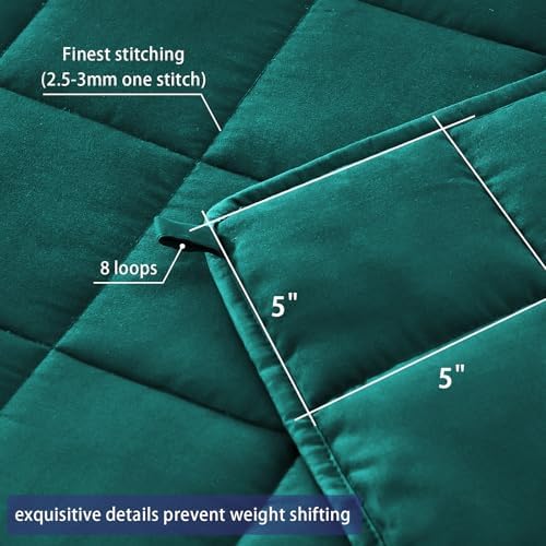 yescool Weighted Blanket for Adults 20lbs Queen Size, 60" x 80", Green - Image 4