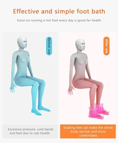 Massage Foot Bath Shoes Portable Feet Soaking Tub Feet Spa Shoes Pedicure PVC Pink Tall Foot Soaker for Foot Massage Releax Yourself As A Gift for Your Family Friends - Image 5