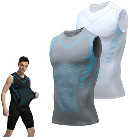 Compression Shirt Men, Men Shaping Sleeveless Vest, Sport Running Wicking Dry Fit Breathable Sleeveless Gym Shirt by Unknown