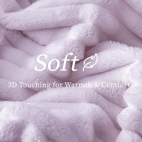 BEDELITE Ribbed Twin Blanket for Couch & Bed, Lavender Fog, 60"x80" - Image 6