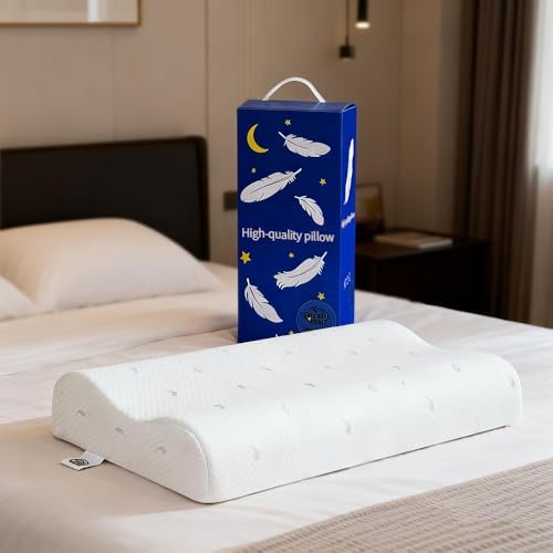 Cervical Memory Foam Pillow for Neck Pain Relief, White, 24 x 16 Inch - Image 4