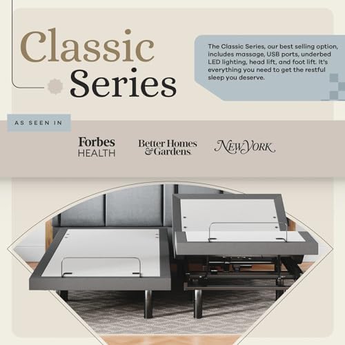 Sven & Son Classic Adjustable Bed Base, Head and Foot Lift, Massage, Under-Bed Lights, USB, Memory, Zero Gravity Smart Frame - Split California King - Image 2